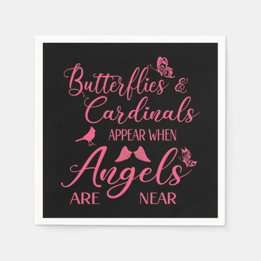 Butterflies en kardinalen verschijnen wanneer de e servet (Voorkant)