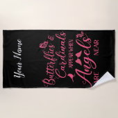 Butterflies en kardinalen verschijnen wanneer de e strandlaken (Voorkant)