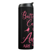 Butterflies en kardinalen verschijnen wanneer de e thermosbeker (Gedraaid links)