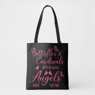 Butterflies en kardinalen verschijnen wanneer de e tote bag