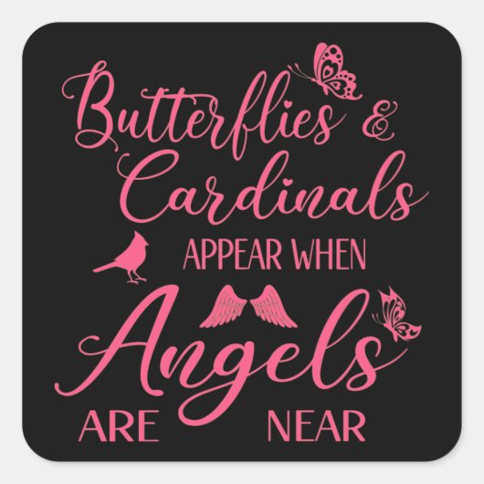Butterflies en kardinalen verschijnen wanneer de e vierkante sticker (Voorkant)