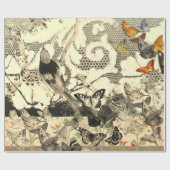 BUTTERFLIES EN LACE GIFT WRAPPING CADEAUPAPIER (Vlak)