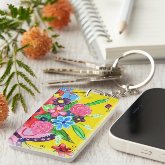 Butterflies en Ladybugs Acrylische Sleutelhanger (Voorkant Rechts)