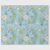 Butterflies en libellen op wilde bloemen cadeaupapier (Vlak)