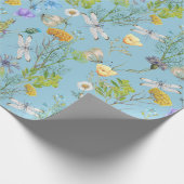 Butterflies en libellen op wilde bloemen cadeaupapier (Hoek)