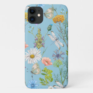 Butterflies en libellen op wilde bloemen Case-Mate iPhone case