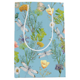 Butterflies en libellen op wilde bloemen medium cadeauzakje