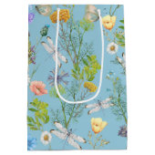 Butterflies en libellen op wilde bloemen medium cadeauzakje (Achterkant)