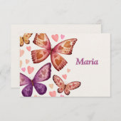 Butterflies en Love Flat Hartelijk dank Bedankkaart (Voorkant / Achterkant)