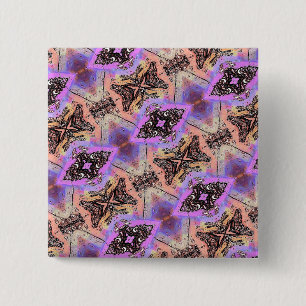 BUTTERFLIES EN MOTHES VIERKANTE BUTTON 5,1 CM