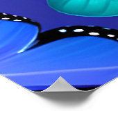 Butterflies en Moths in een Deep Blue Moonlit Sky Poster (Hoek)