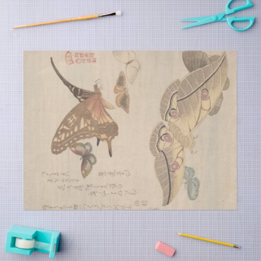 Butterflies en Moths van Kubo Shunman Tissuepapier (Craft)