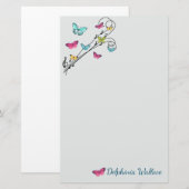 Butterflies en muziek briefpapier (Voorkant / Achterkant)