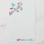 Butterflies en muziek briefpapier (Voorkant)