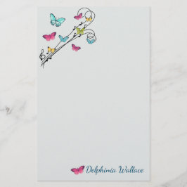 Butterflies en muziek briefpapier