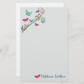 Butterflies en muziek briefpapier (Voorkant / Achterkant)