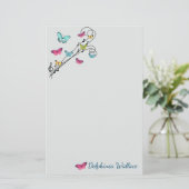 Butterflies en muziek briefpapier (Staand voorkant)