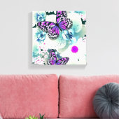 Butterflies en Orchids Canvas Afdruk (Insitu (Woonkamer))