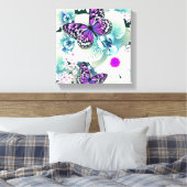 Butterflies en Orchids Canvas Afdruk (Insitu (Slaapkamer))
