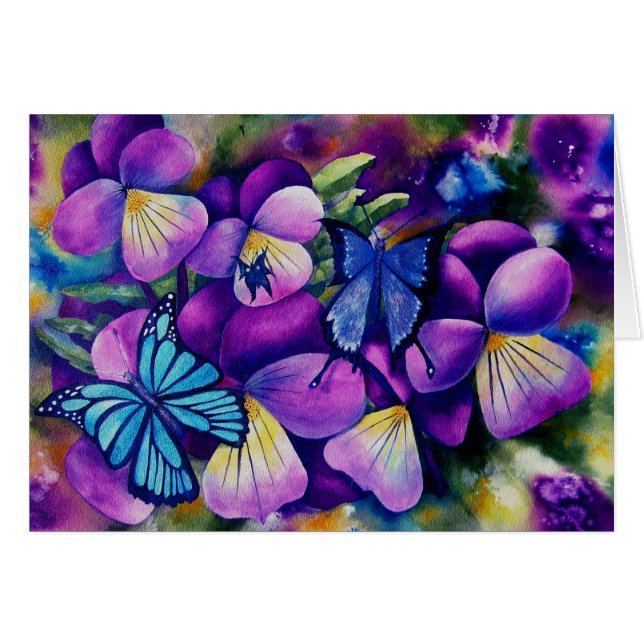 Butterflies en Pansie's (Voorkant Horizontaal)