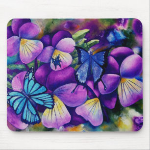 Butterflies en Pansie's Muismat