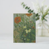 Butterflies en papavers van Vincent van Gogh Briefkaart (Staand voorkant)