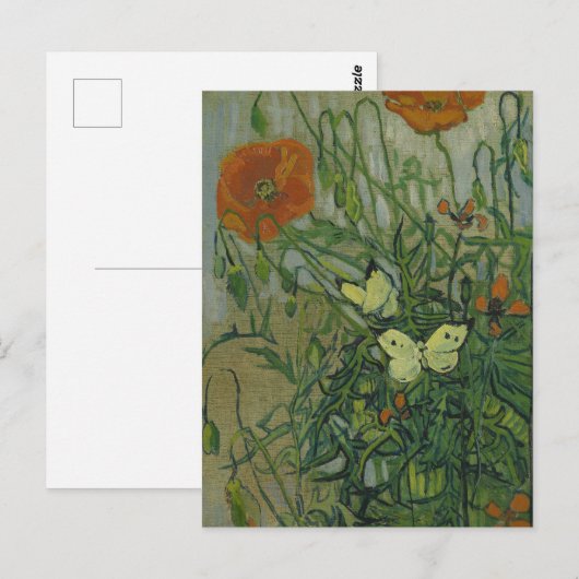 Butterflies en papavers van Vincent van Gogh Briefkaart (Voorkant / Achterkant)