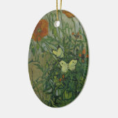 Butterflies en papavers van Vincent van Gogh Keramisch Ornament (Links)