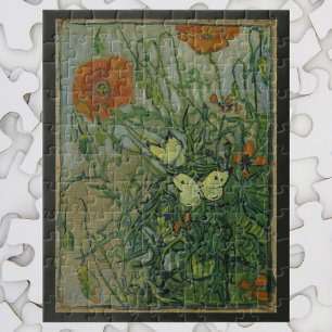 Butterflies en papavers van Vincent van Gogh Legpuzzel