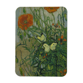 Butterflies en papavers van Vincent Van Gogh Magneet