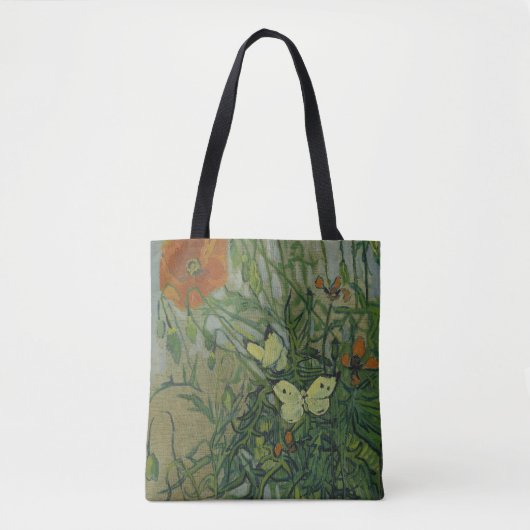 Butterflies en papavers van Vincent van Gogh Tote Bag (Voorkant)