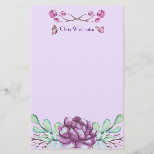 Butterflies en Peonies Briefpapier (Voorkant)