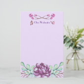 Butterflies en Peonies Briefpapier (Staand voorkant)