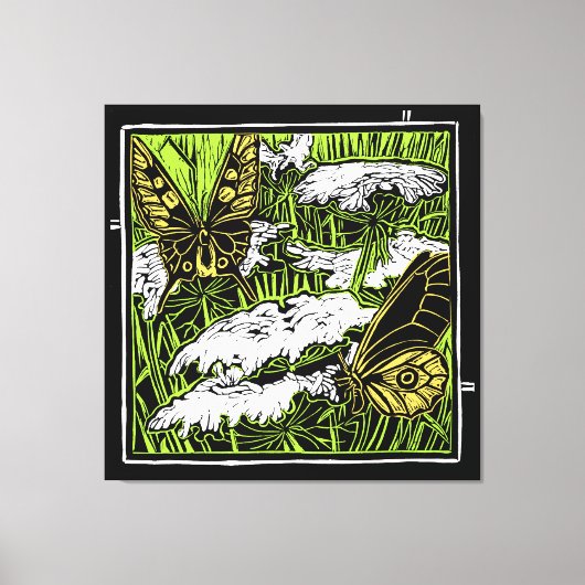 Butterflies en Queen Anne's Lace Canvas Afdruk (Voorkant)