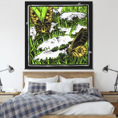 Butterflies en Queen Anne's Lace Canvas Afdruk (Insitu (Slaapkamer))