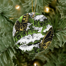 Butterflies en Queen Anne's Lace Keramisch Ornament
