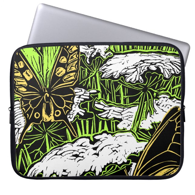 Butterflies en Queen Anne's Lace Laptop Sleeve (Voorkant)