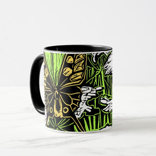 Butterflies en Queen Anne's Lace Mok (Voorkant links)