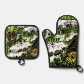 Butterflies en Queen Anne's Lace Ovenwant & Pannenlap Set (Voorkant)