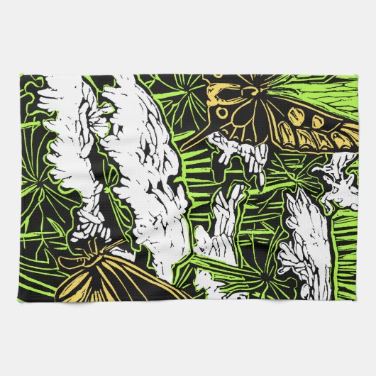 Butterflies en Queen Anne's Lace Theedoek (Horizontaal)