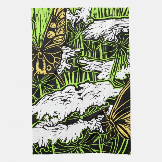 Butterflies en Queen Anne's Lace Theedoek (Verticaal)