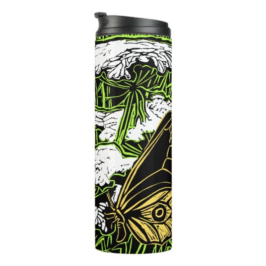 Butterflies en Queen Anne's Lace Thermosbeker (Geroteerd rechts)