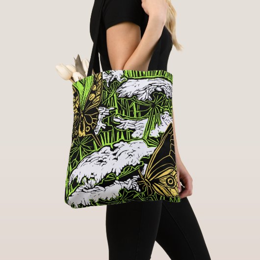 Butterflies en Queen Anne's Lace Tote Bag (Dichtbij)