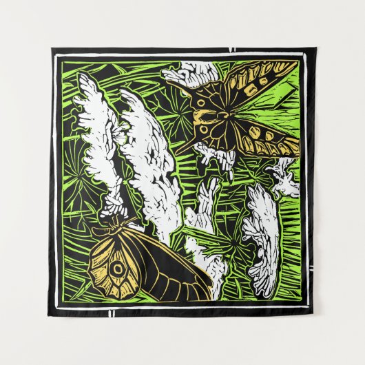 Butterflies en Queen Anne's Lace Wandkleed (Voorkant (horizontaal))