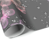 Butterflies en Raindrops Cadeaupapier (Rol Hoek)