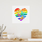 Butterflies en regenbooghart poster (Keuken)