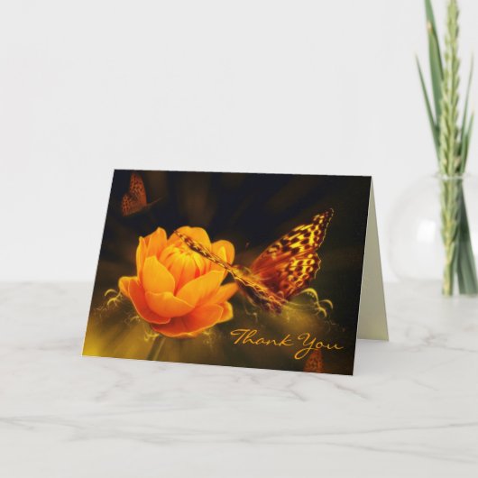 Butterflies en Roos Hartelijk dank Bedankkaart (Voorkant)
