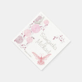 Butterflies en roze chrysanthemum servetten (Hoek)