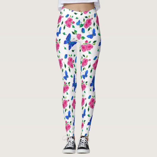 Butterflies en Rozen Leggings (Voorkant)