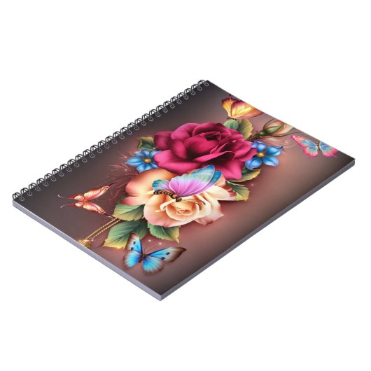 Butterflies en Rozen Notitieboek (Linkerzijde)